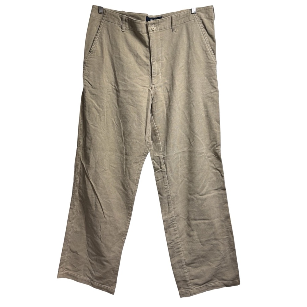 Gap Mens Loose Fit Chino 35x32 Beige Tan Cotton Canvas strght Leg Trousers #636